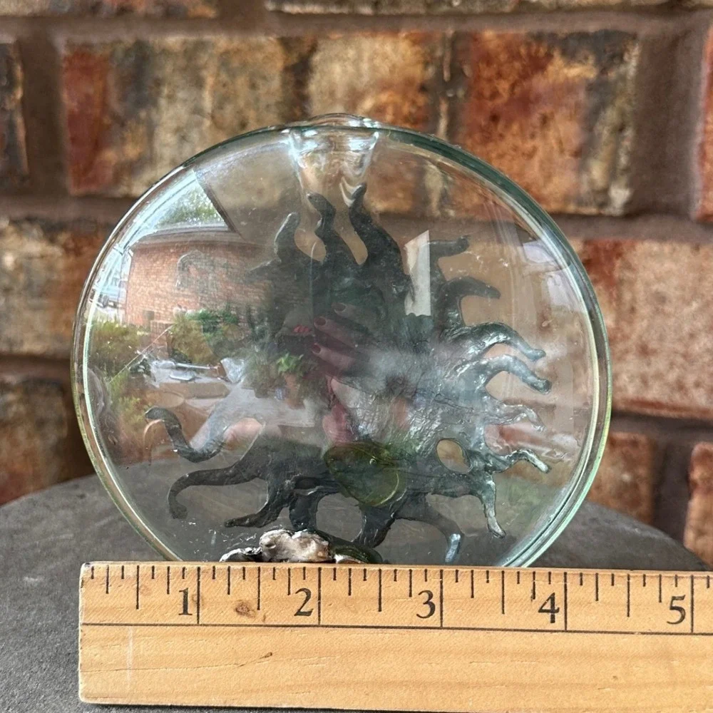 READ Celestial Sun Moon Pewter Glass Bud Vase Silver Tone Whimsigoth Decor